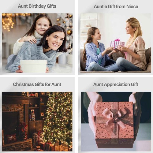 MALLAbyLAMMA Aunt Mirror Compact Engraved, Aunt Keychain, Aunt Gift from Niece, to My Aunt Gift, Auntie Gift from Niece, Sentimental Gift for Aunt Birthday Thanksgiving Christmas