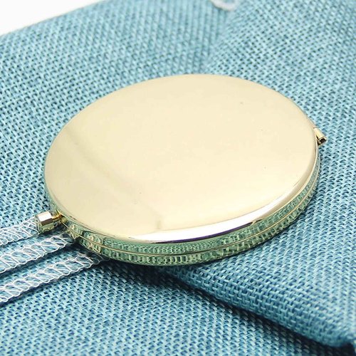 WOOYALIN Magnifying Compact Double-Sided 1X/2X Round Pocket Handheld Travel Makeup Portable Pocket Mirror Glod 5PCS