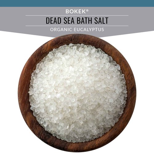 Bokek Dead Sea Bath Salt Scented with Certified Organic Essential Oil, Zipper Bag, Colorless, Eucalyptus, 80 Oz