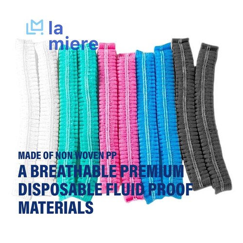 LA MIERE 100 Black Disposable Non-Woven Hairnets, Bouffant Caps, Protective Hair Head Covers, Hair Net, Surgical Cap, Medical Hair Covers, 21"
