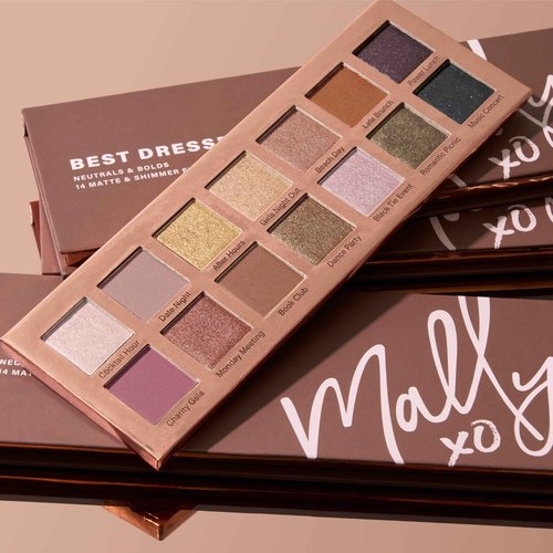 Mally Beauty Best Dressed Lids Eyeshadow Palette - Neutrals & Bolds - 14 Matte & Shimmer Eyeshadows
