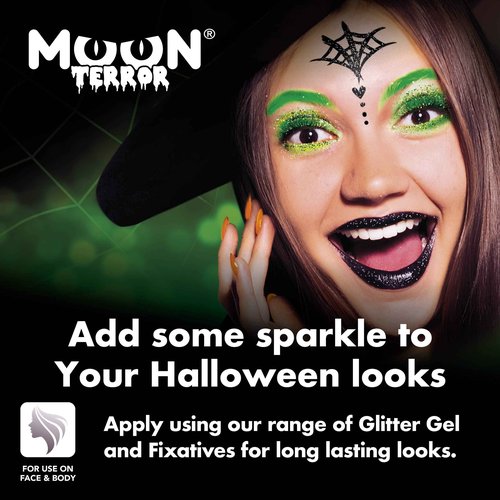 Halloween Glitter Shakers by Moon Terror - Boxset - SFX Make up, Festival Glitter for Face Body Hair, Special Effects Make up - 0.17g