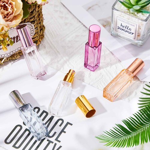 Singhoow 40 Pcs 10ml Perfume Travel Refillable, Mini Cologne Perfume Bottles Empty, Portable Sprayer for Travel Size Spray Bottle Pocket Glass Spray Bottles Toiletries Sample Dispenser