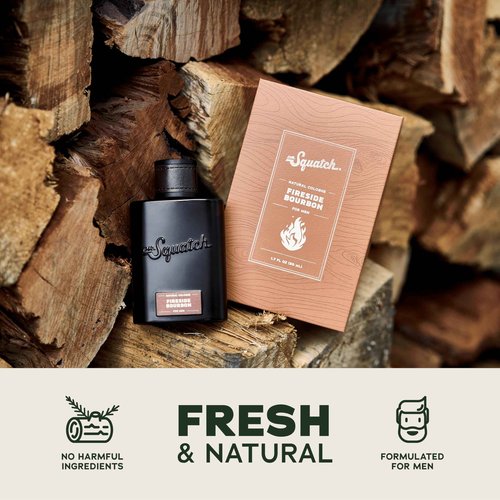 Dr. Squatch Natural Cologne for Men - Scent-Lock Technology and Sustainably-Sourced Ingredients - Fireside Bourbon Cologne (1.7 fl oz)