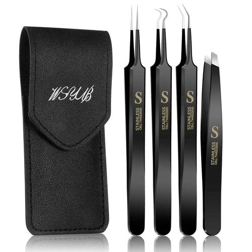 WSYUB Professional Blackhead Tweezers and Ingrown Hair Tweezers, Stainless Steel Blackhead Remover Tools, Tweezer for Women Facial Hair