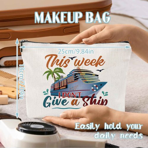 Sitsink Cruise Essential Gifts for Women - 6 Pcs Waterproof Cruise Gift Exchange Ideas Cosmetic Bag Pouch, Life Is Better Cruise Gifts Alaska Souvenir Must Haves