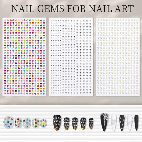 FANDAMEI Flower Nail Stickers, Nail Decals, 7 Sheets 5D Embossed Nail Stickers for Nail Art, 10 PCS Self-Adhesive Nail Art Sticker, Floral Nail Decorations for Girls, Women
