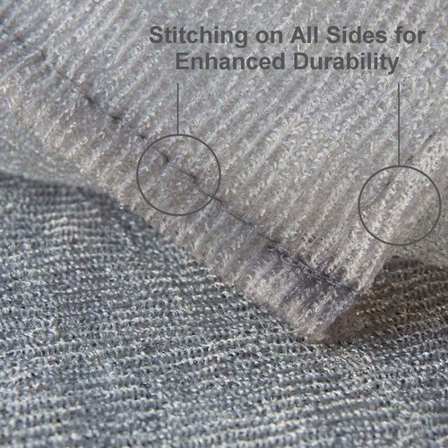 Mayberry Health and Home Extra Long (36 Inches) Exfoliating Bath Cloth (2 Pack) Gray Nylon Bath Towel, Stitching on All Sides for Added Durability