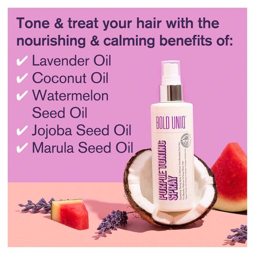 Blonde Toner Spray. Purple Leave In Toning Hair Treatment to Remove Brassy Surface Tones in Blonde, Platinum & Gray/Silver Hair. Paraben & Sulfate Free-PETA Approved Cruelty-free.