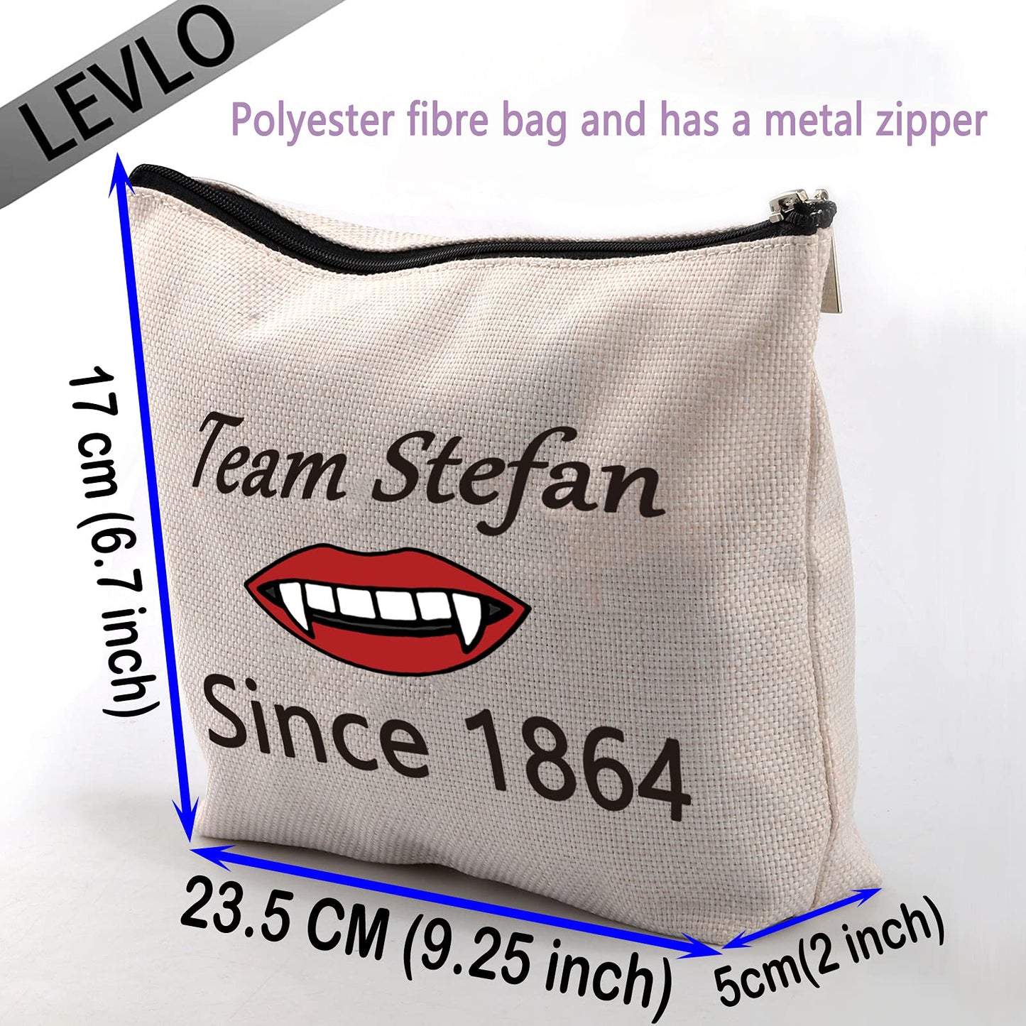 LEVLO The Vampire Lovers Gift Team Damon Stefan Salvatore Since 1864 Makeup Bags Vampire Fandom Gift for Fans (Stefan)