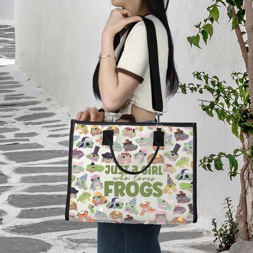 LEVLO Frog Cosmetic Animal Lover Gift Just A Girl Who Loves Frogs Zipper Pouch Bag Frogs Lover Gift (Cartoon Frog LT)