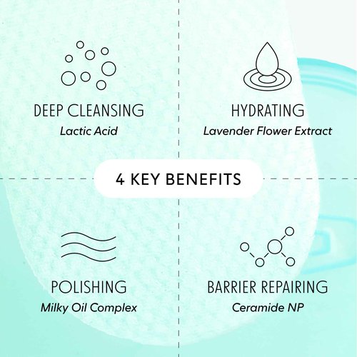 LOOPS Milky Cleanser - Deep Cleansing and Hydrating Skin Care - Pre-soaked Bamboo Pad - Facial Wash with Milky Oil Complex - Oil Cleanser for Face - Face Wash, Facial Cleansing Pads - Gifts for Women