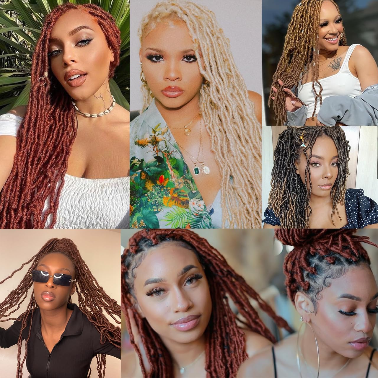 18 Inch Blonde Nu Faux Locs Crochet Hair 2Packs Goddess Soft Locs Crochet Braids Hair for Butterfly Locs, Pre-looped Soft Natural Curly Wavy Dreadlocks Synthetic Hair For Women (18 Inch,613#)