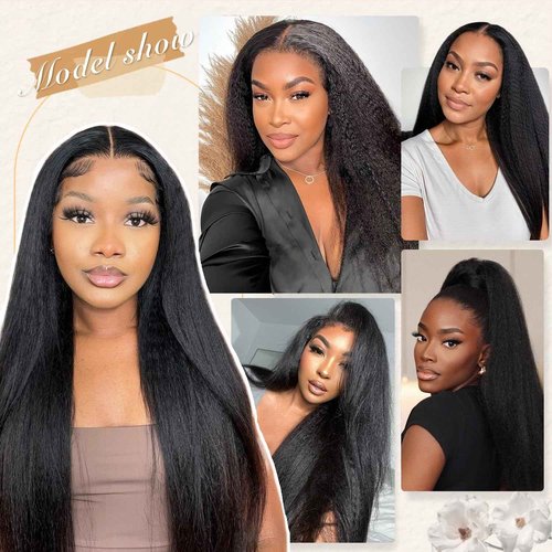 MIRONICA Kinky Straight Bundles Human Hair 18 Inch 12A Brazilian Yaki Straight 1 Bundles Deals Human Hair Brazilian 100% Unprocessed Virgin Remy Hair for Black Women Natural Black Hair Extensions