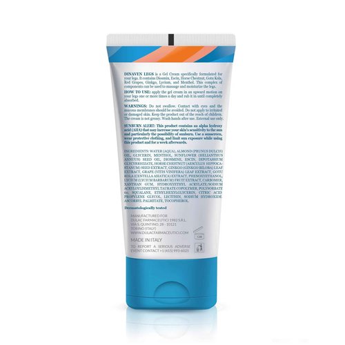 DULÀC FARMACEUTICI 1982 Dulac Dinaven Legs Cooling Cosmetic Gel With Natural Botanical Elements Lightweight Daily Leg Care Fast Absorbing Body Formula 6.76 Fl Oz