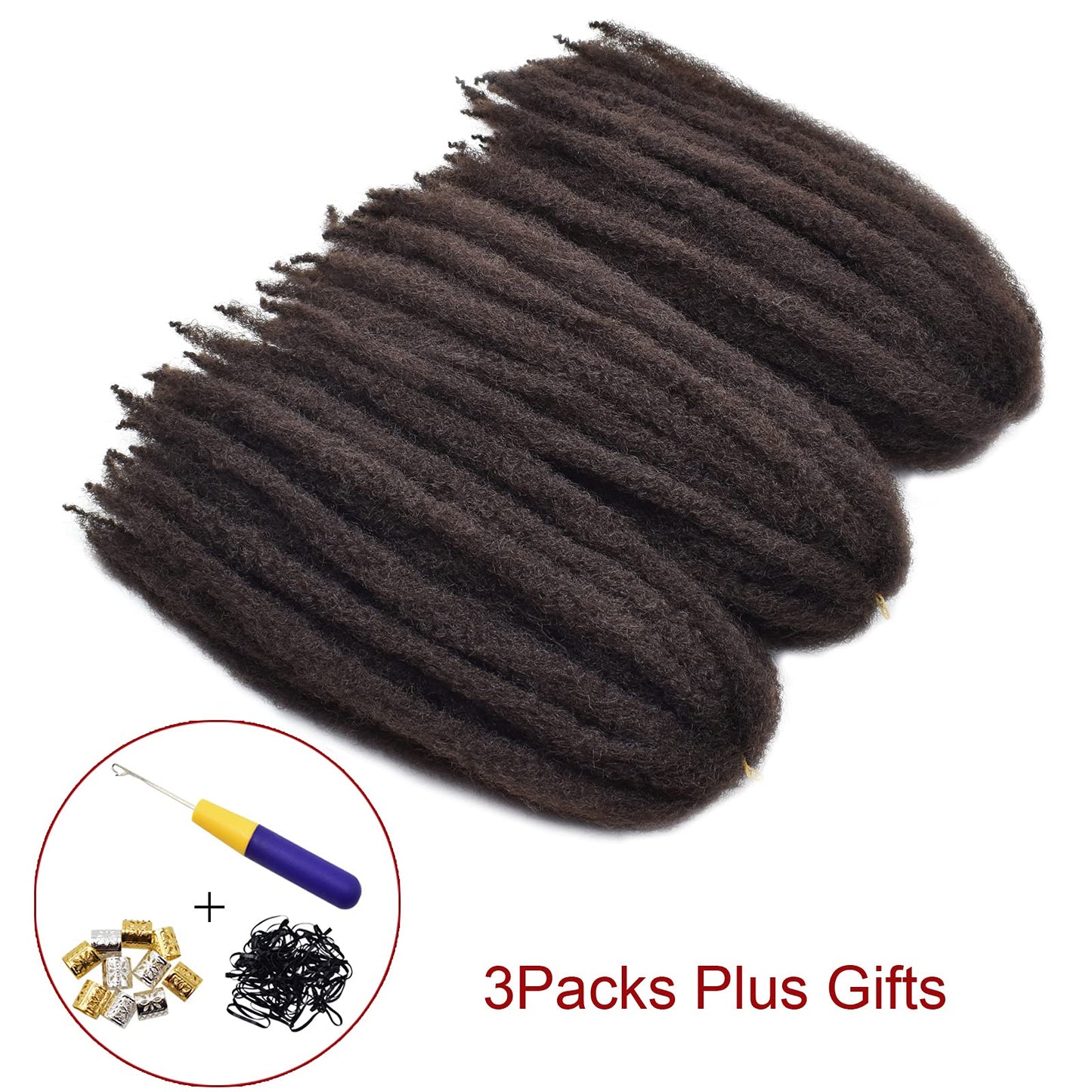 Ms.Priceless 16 Inch Marley Hair Marley Twist Braiding Hair for Faux Locs for Butterfly Locs Long Afro Kinky Cuban Twist Crochet hair for Black Woman (4#, 3Packs-16 Inch)