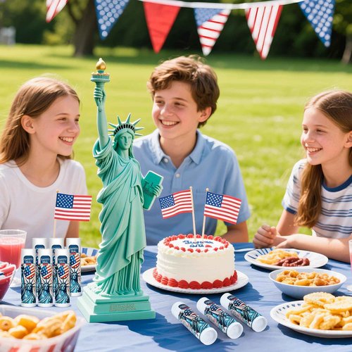 Patriotic Flag Statue of Liberty Lip Balm 60 Pack, 4th of July Party Favors, Moisturizing Lip Balm Bulk for New York Party Favors, Patriotic Freedom Day Gifts for Women Men