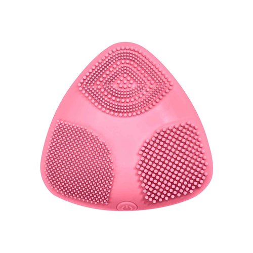 True Glow by Conair Skinpod Silicone Facial Cleansing Brush with 3 Brush Zones, Battery Operated