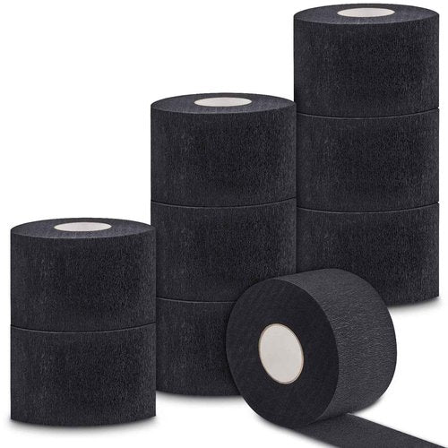 1000 Pieces 10 Rolls Disposable Black Barber Neck Strips, Black Barber Neck Strips Disposable Stretchy Edge Paper Hair for Salon Haircut Styling Barbershop Accessories