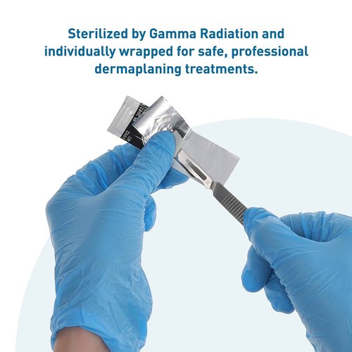 BodyMed Dermaplaning Blades #10 in Stainless Steel, 100 PCS - Disposable, Sterile Scalpel Blades for Estheticians, Facial Exfoliation, Hair Removal, Skin Care, Surgical & Podiatry Use
