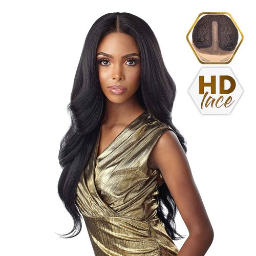 Sensationnel Butta Lace Wigs - Unit 16 Extra Wide 5 Inch Deep Parting Synthetic Preplucked Hairline Glueless Lacefront (1 JETBLACK)
