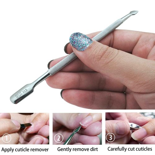 Rui Smiths Professional Double Ended Stainless Steel Metal Pusher (Cuticle Pusher) Bundle - Styles No. 111 and 113