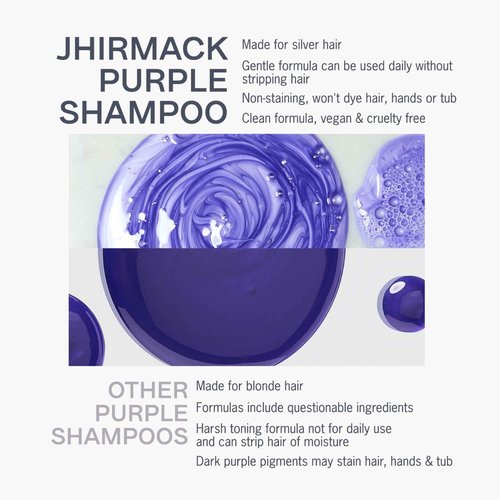 Jhirmack Silver Brightening Purple Shampoo Set of 4 for all types of silver, grey, and blonde hair
