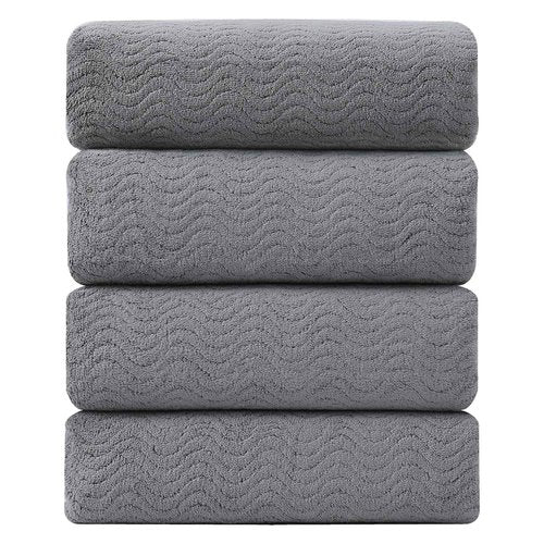 4 Pack Washcloths Set 13"x13",Grey Towel Set for Bathroom,Highly Absorbent & Quick Dry Premium Towel for Daily Use,Soft Microfiber Multipurpose Washcloths Towel Set for Hotel, Spa,Shower,Gym