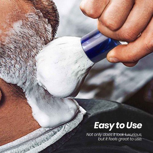 Doladaes Shaving Brush for Men, Shave Brush soft and dense, Stainless Steel Handle,Ultra-Strong Nut Structure,Minimal Shedding, Fast Lather,The best shave of your life! Blue Pearl