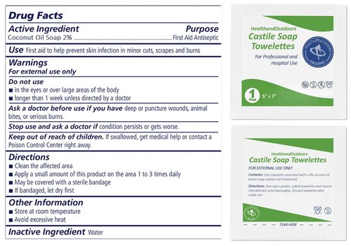 HAO Castile Soap Cleansing Towelettes 125 Count Refreshing Scented Wipes White 125 Count (Pack of 1) HAO-CST-125