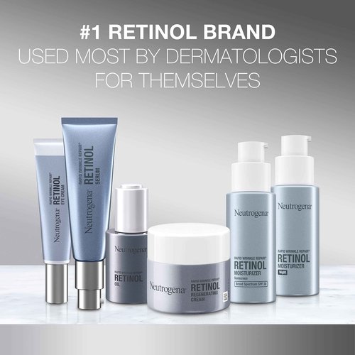 Neutrogena Rapid Wrinkle Repair Retinol Face Moisturizer Night Cream, Anti-Aging Face Cream with Retinol & Hyaluronic Acid, 1 fl. oz + Trial Size Hydro Boost Facial Cleanser, 0.5 fl. oz