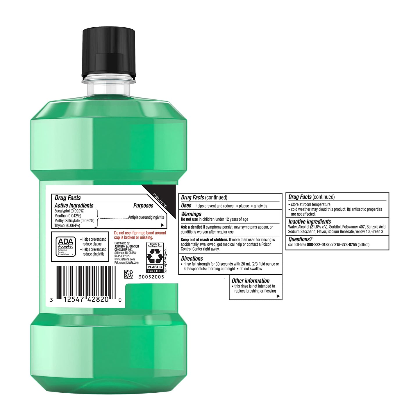 Listerine Freshburst Antiseptic Mouthwash for Bad Breath, Kills 99% of Germs That Cause Bad Breath & Fight Plaque & Gingivitis, ADA Accepted Mouthwash, Spearmint, 8.5 Fl. Oz (250 mL) (Pack of 2)