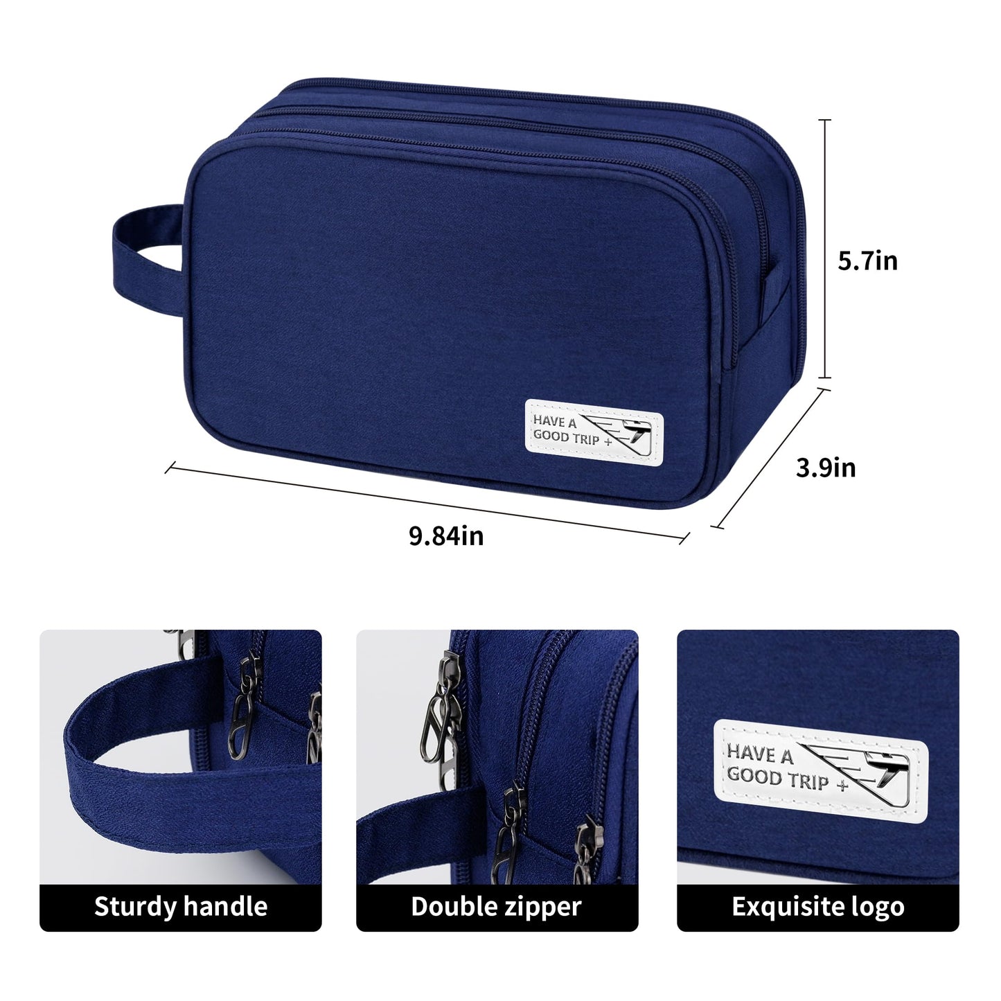 Lcsmaokin Toiletry Bag for Men, Hangable Portable Travel Toiletry Storage Bag, Waterproof Travel Bag for Toiletries with Handle,Shaving Bag for Business Travel Toiletry Accessories (Navy Blue)