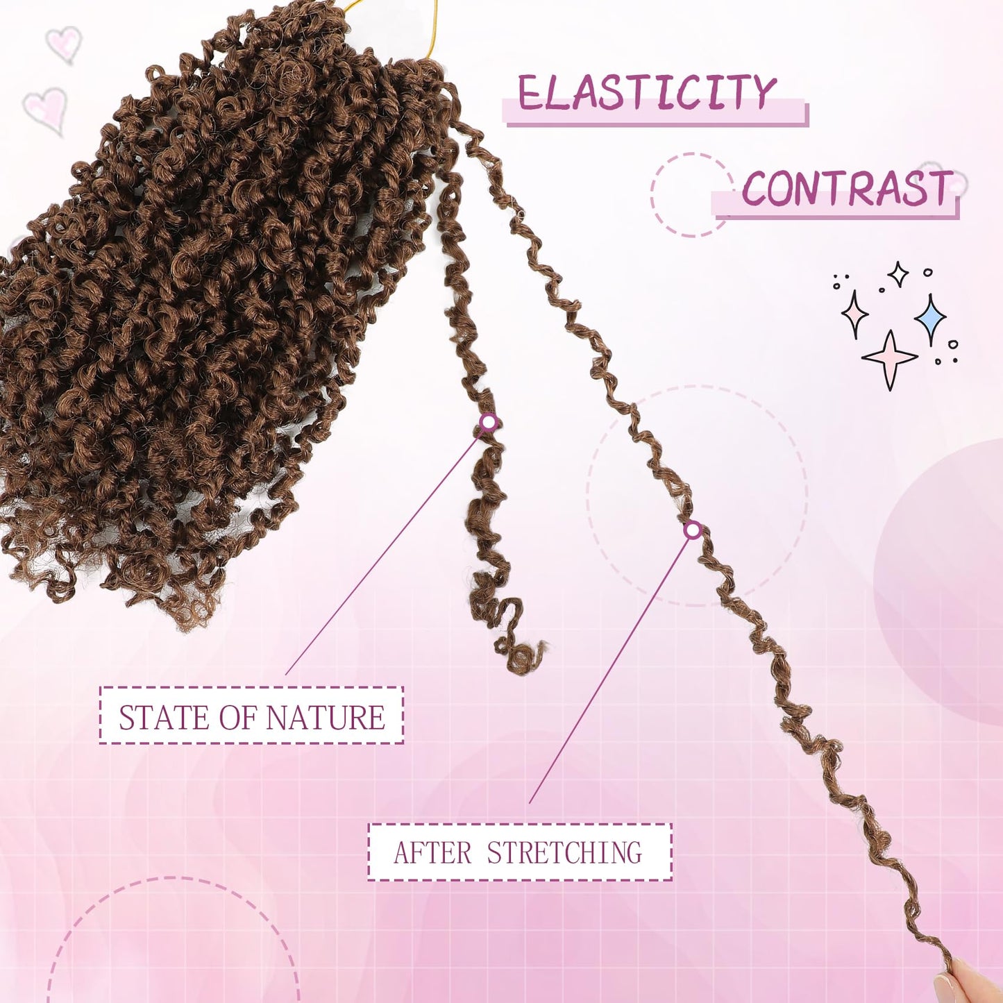 Fulcrum Yanky Mini Twist Crochet hair 8Inch, 9Packs Passion Twist Crochet Hair for black Women, Pre-Twisted Crochet Twist Hair with Curly Ends (8Inch, 30#)