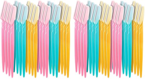 Boao 96 Pieces Eyebrow Razor Eyebrow Trimmer Shavers Dermaplaning Tool Face Razors for Women with Precision Cover (Pack of 2)
