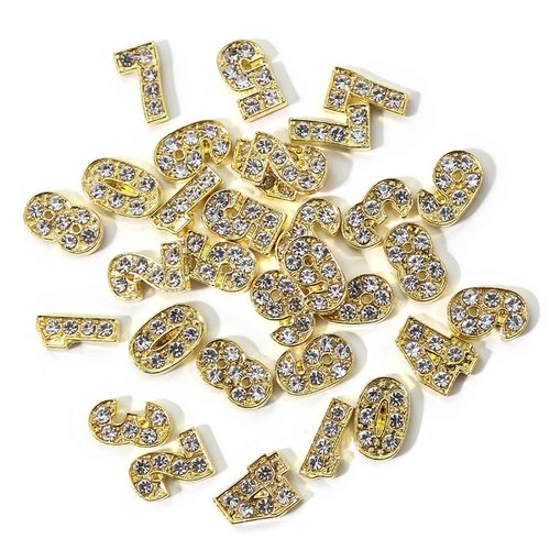 MOLILON 10Pcs Gold Number Nail Charms for Nail Art (0-9), 3D Gold Numbers for Nails, Metal Number Nail Art Studs for Acrylic Nails, Nail Rhinestones and Gems for Women DIY Manicure Decorations