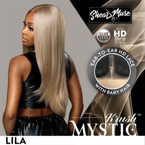 Sensationnel Shearmuse Mystic Krush Lacewig - Lila Glueless Synthetic Preplucked Hairline Deep Laceparting Hand Tied (OLIVEBEIGE)