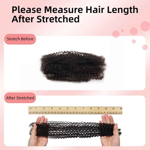 Stancia 12’’ Afro Kinkys Bulk Human Hair, Kinky Curly Human Hair Bundles, Hair Extensions for Braids, Dreadlock, Mini Twist, Micro Loc Repair (50g/pack)