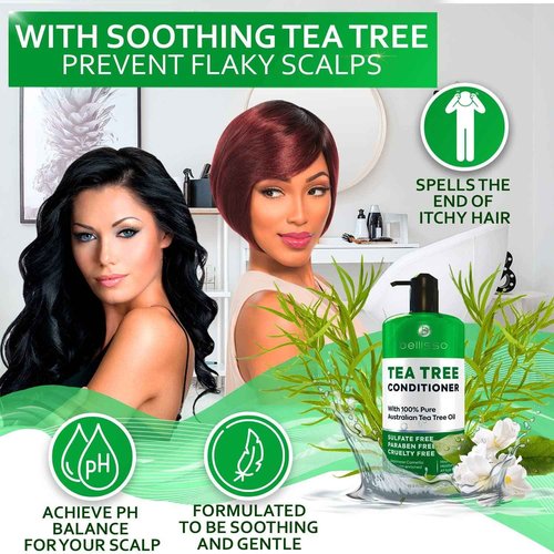 BELLISSO Tea Tree Oil Shampoo and Conditioner Set and Tea Tree Oil Conditioner