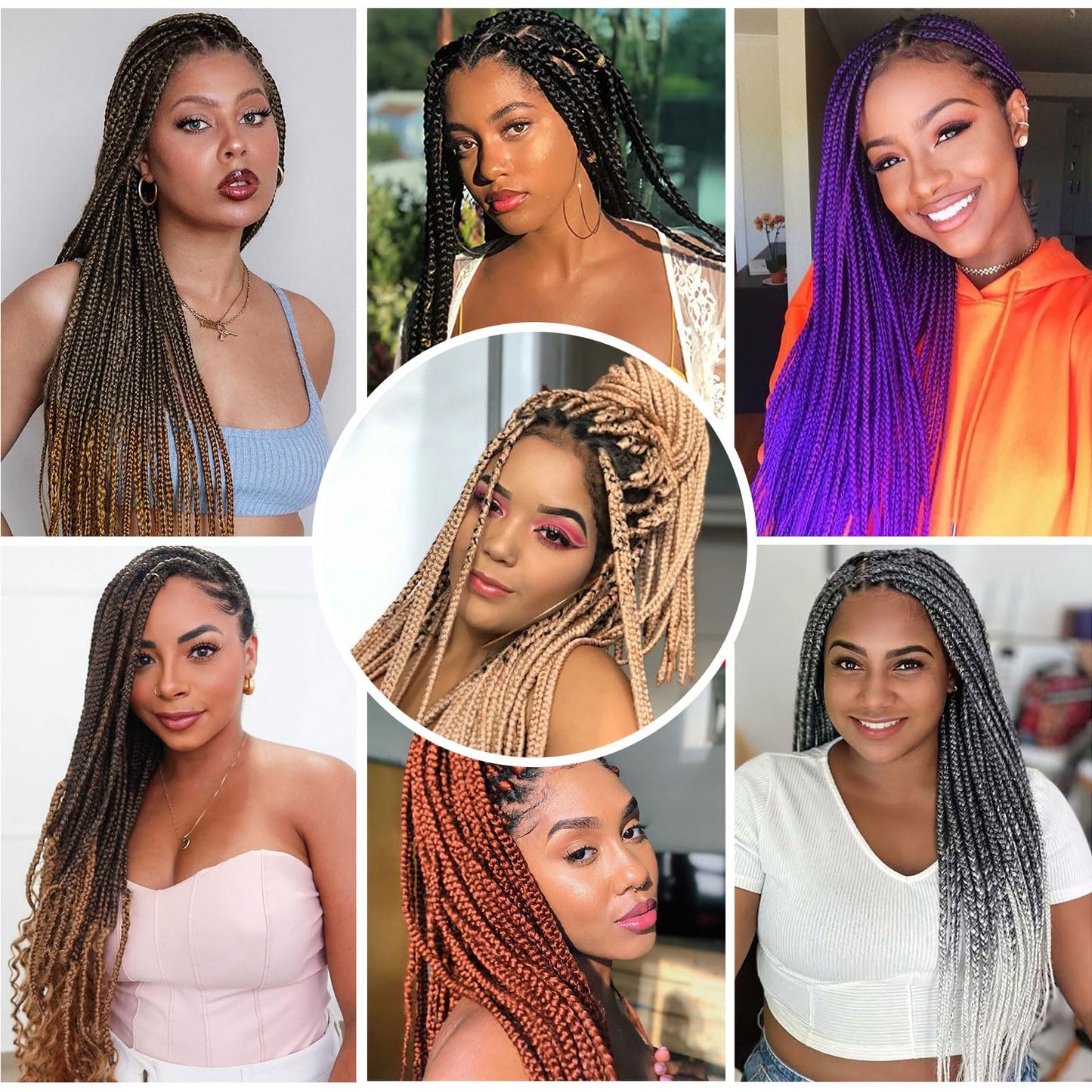 Braiding Hair Pre Stretched 26 Inch prestretched Braiding Hair Extensions For Braids Twists Crochet Long Braid Hair Synthetic Bundles Yaki Texture Hot Water Setting(1B/30/27, 6 Packs, 26 Inch)