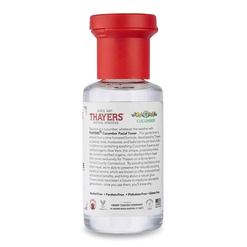 THAYERS Alcohol-Free Witch Hazel Facial Toner with Aloe Vera, Cucumber, Trial Size, 3 Ounce (Pack of 4)