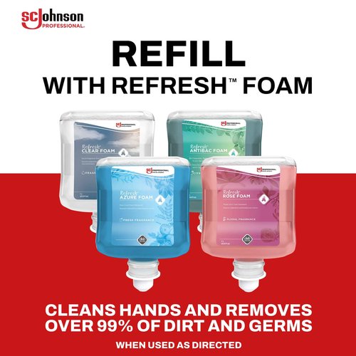 SC Johnson Professional Refresh Clear FOAM, Foam Hand Wash, Foaming Hand Soap, 1 Liter Cartridge, 2 Count, for Professional Use Only
