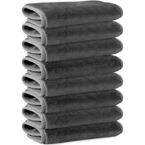 KODAMO Makeup Remover Cloth, 13" x 7" Microfiber Face Cloths for Washing Face, Reusable Soft Makeup Remover Towels for Women, Gray