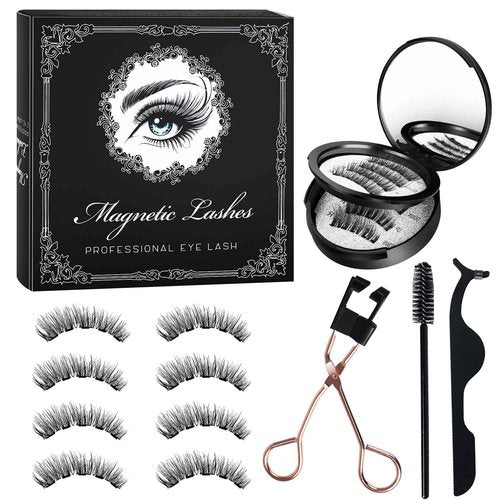 WITIFIG 2025 Magnetic Eyelashes 4 Pairs Kit 3D Natural Reusable Lashes with Applicator, No Glue Eyeliner Needed, Waterproof & Hypoallergenic False Eyelashes for Daily/Party/Wedding (1)
