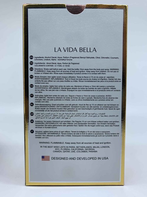 La Vida Bella Women's Cologne 3.4 Fl. Oz. Eau de Parfum Spray (Pack of 2)