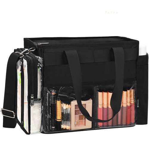 TANTO Travel Makeup Bag Extra Large Makeup Artist Set Bag Cosmetic Organizer Bag Nurse Tote Bags Hair Stylist Travelling Duffle Bag Pro Cosmetic Case with Adjustable Dividers for Makeup Beauty Lover