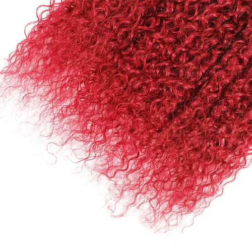 Red Curly Wave Human Hair Bundles 32 Inch Kinky Curly Single Bundle Light Red Color Human Hair Unprocessed Native Virgin Hair 100g Total Double Weft Crochet Human Hair Extensions for Women