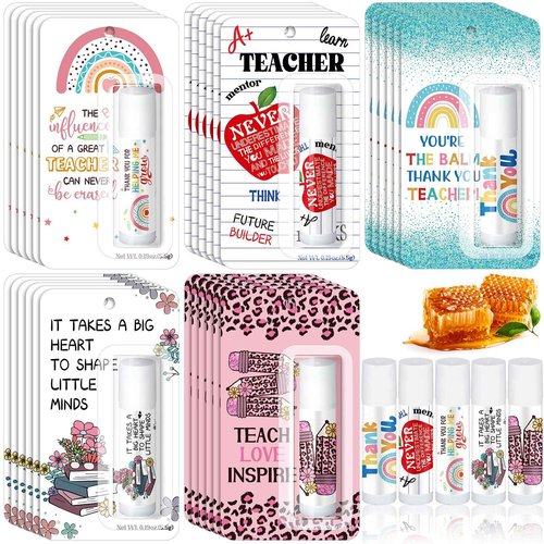30 Pack Christmas Teacher Appreciation Gifts Bulk Lip Balms Employee Staff Appreciation Teacher Staff Team Thank You Gift Bulk Christmas Party Favors for Xmas Stocking Stuffers for Women Men (Classic)