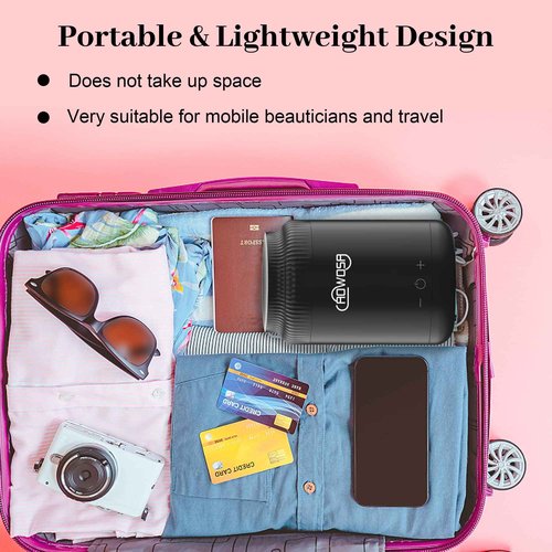 Mini Wax Pot Warmer for Hair Removal, Professional Portable Digital Wax Heater Machine for Facial Body SPA Salon, with 200ml Non-stick Pot, ℃/℉ Switchable Display, 100 Brow Sticks