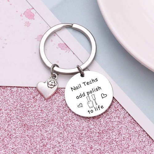 RSZOTW Nail Technician Jewelry Cosmetology Jewelry Manicurist Artist Gift Nail Stylist Gift Nail Tech Keychain